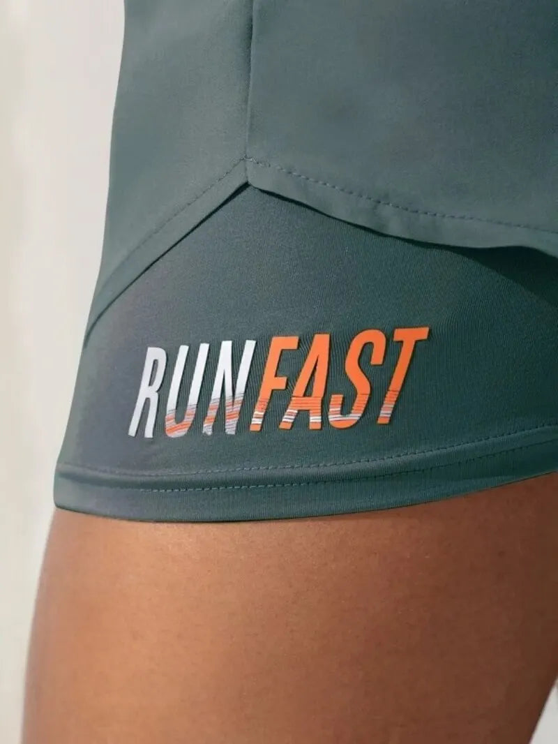 Short à taille haute avec élastiques de running / trail